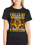 Fueled By Coffee & Dogecoin T-Shirt – Crypto Meme Graphic Tee