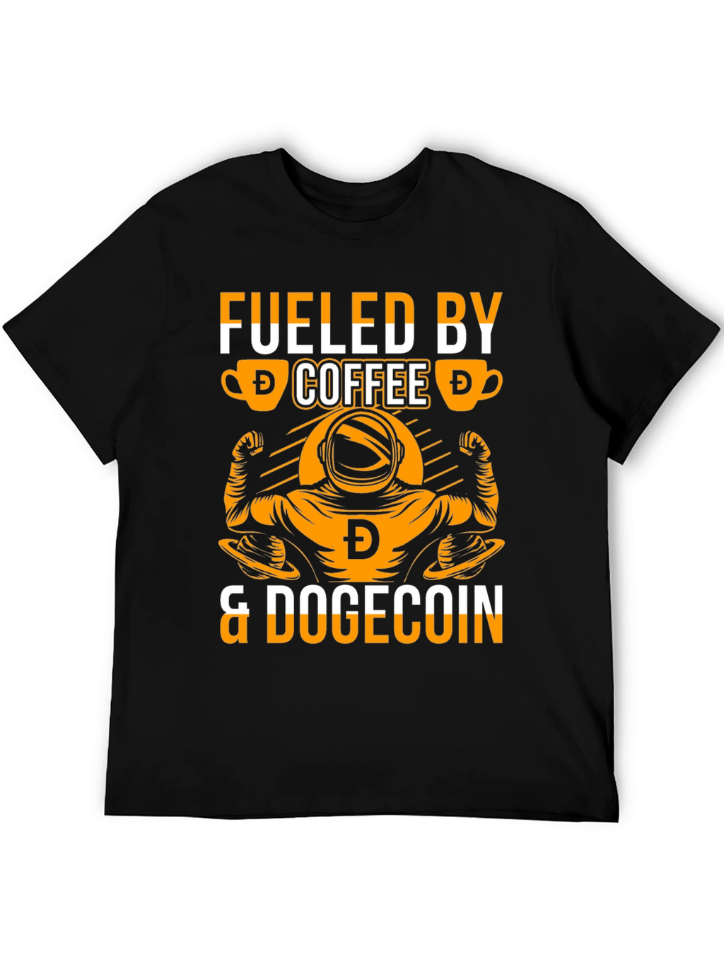 Fueled By Coffee & Dogecoin T-Shirt – Crypto Meme Graphic Tee