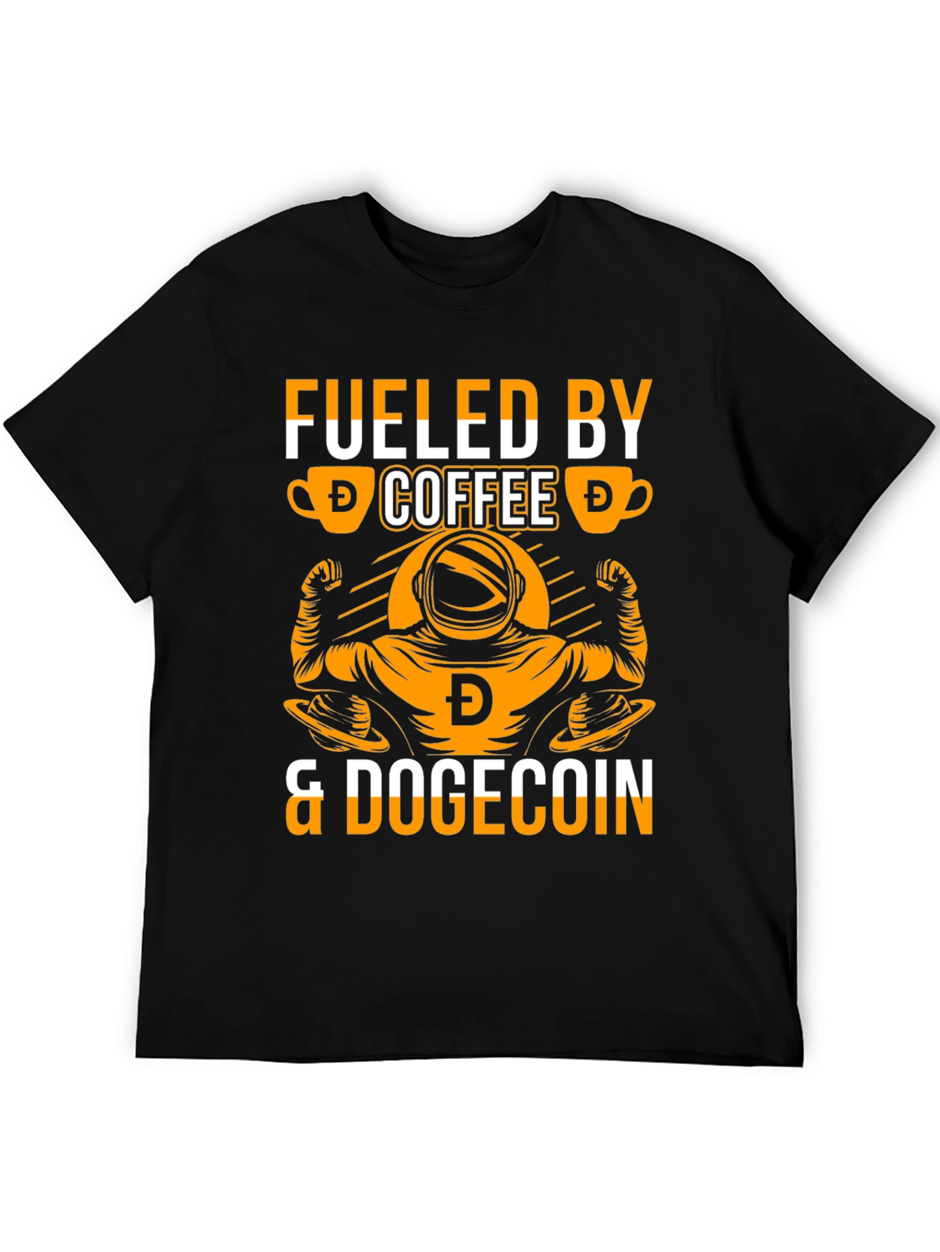 Fueled By Coffee & Dogecoin T-Shirt – Crypto Meme Graphic Tee