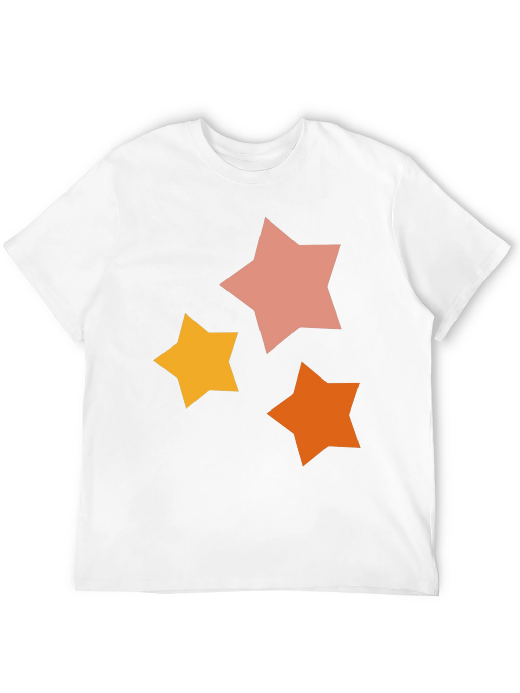 Star Pattern Graphic Tee - Casual Black T-Shirt