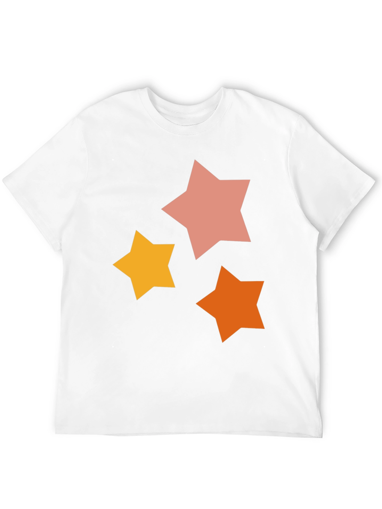 Star Pattern Graphic Tee - Casual Black T-Shirt