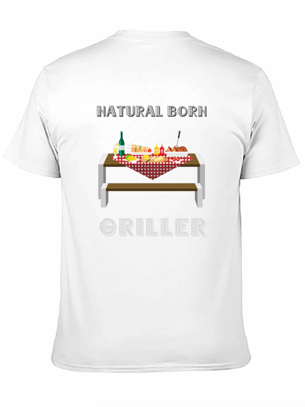 Natural Born Griller T-Shirt - BBQ Picnic Design