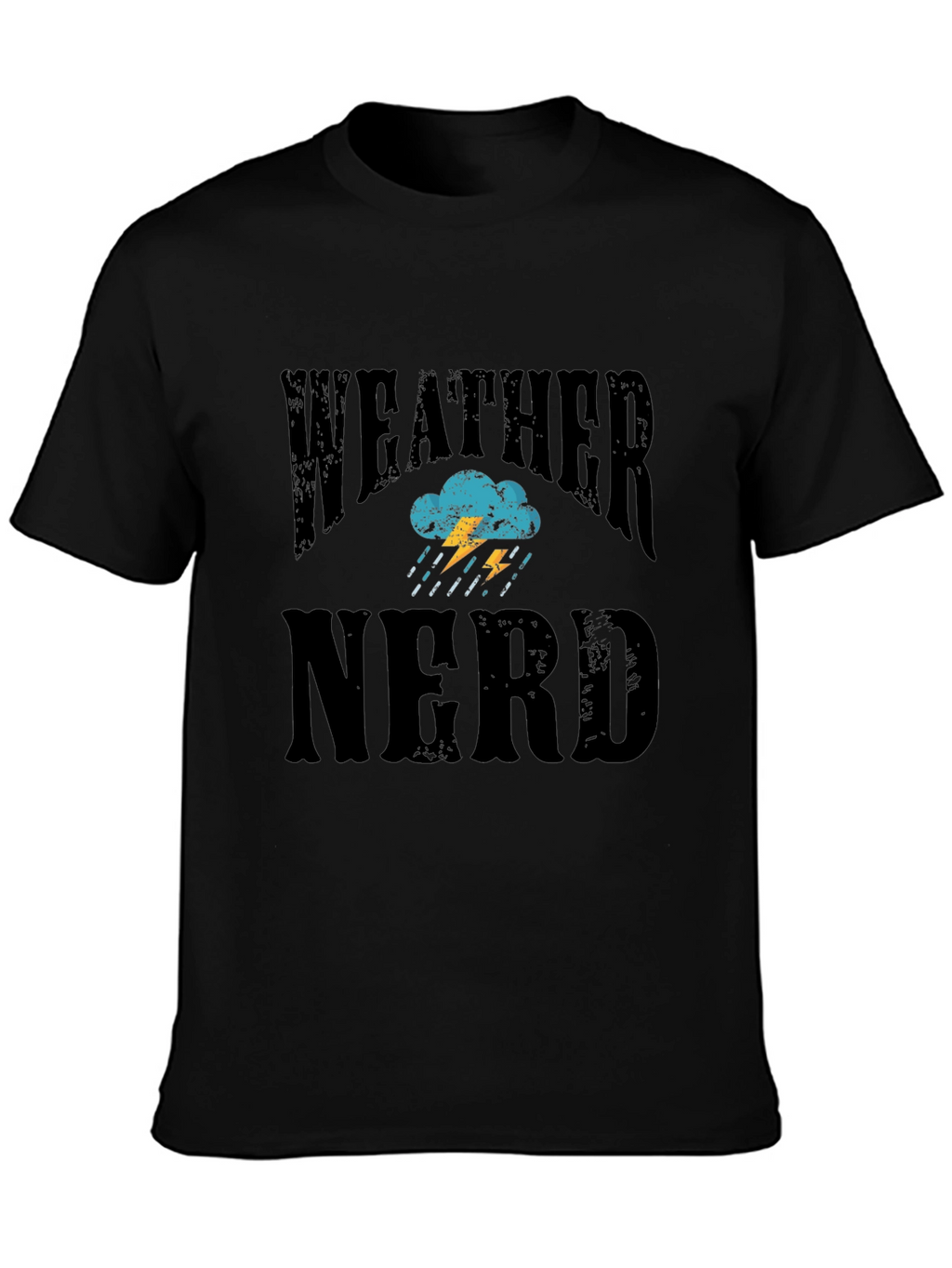 Weather Nerd T-Shirt Black Cotton Graphic Print
