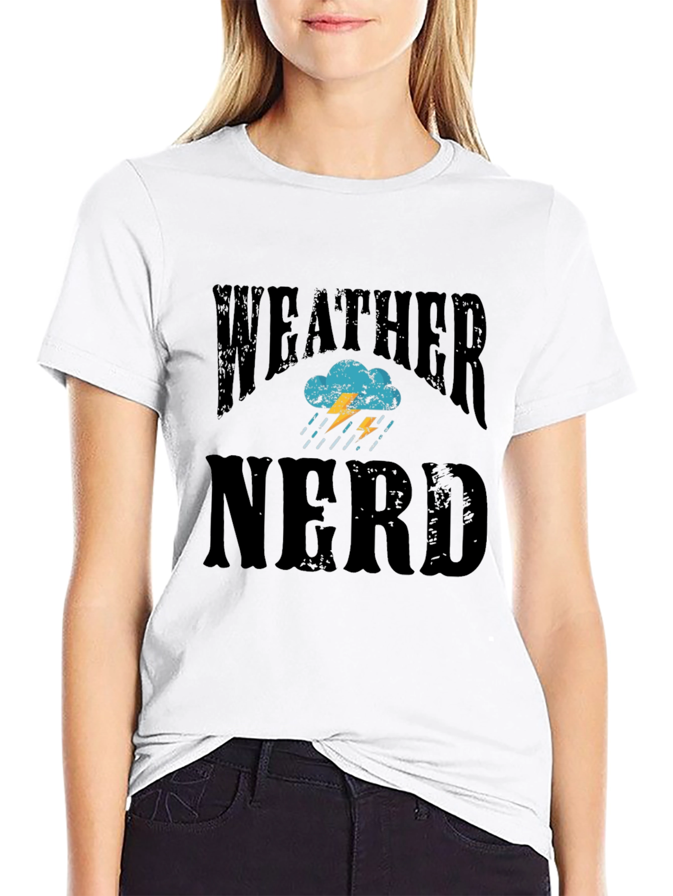 Weather Nerd T-Shirt Black Cotton Graphic Print