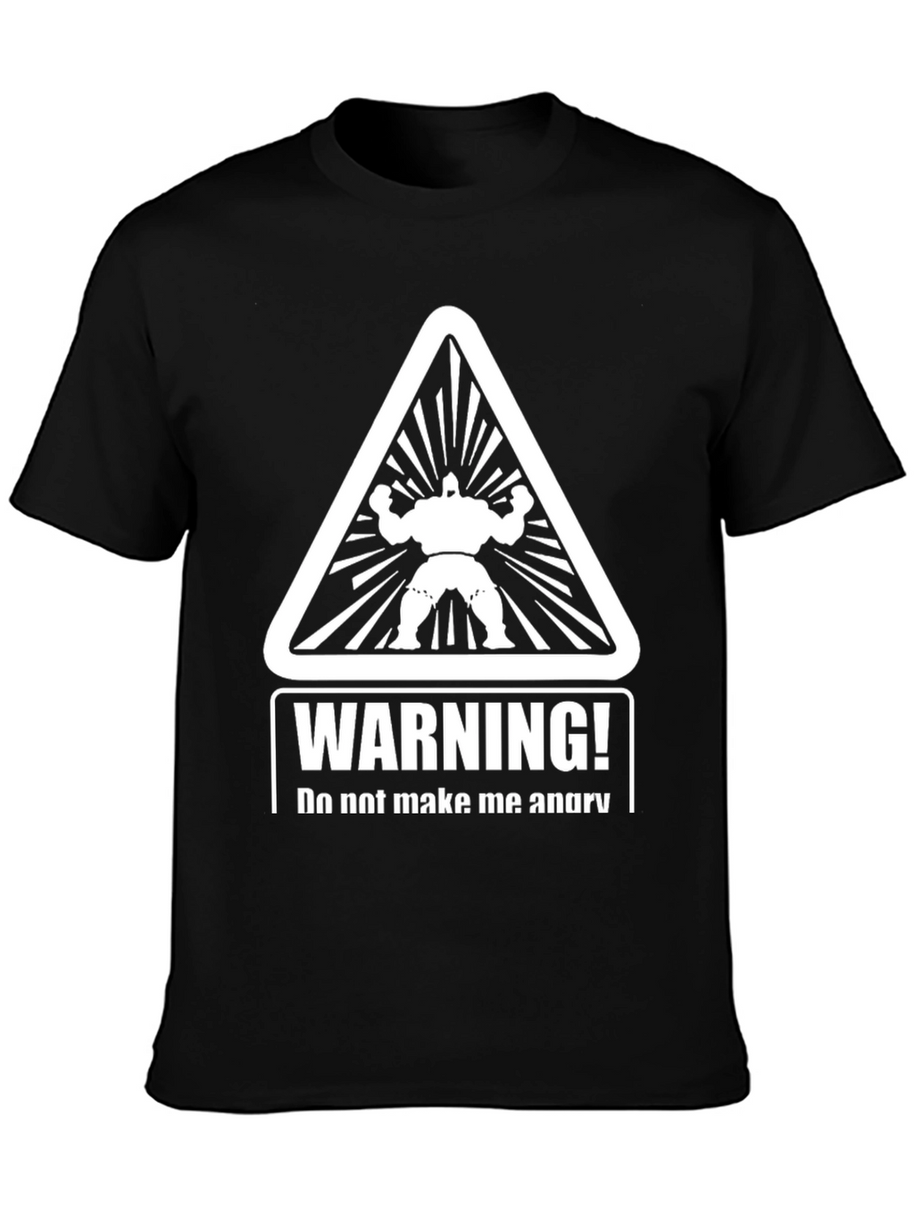 Warning Angry Man T-Shirt - Black