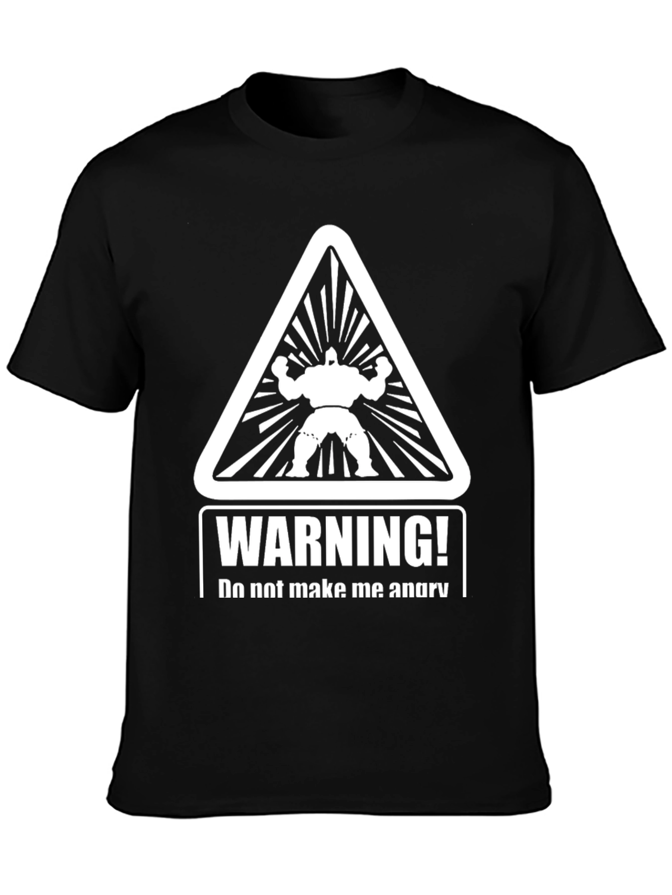 Warning Angry Man T-Shirt - Black