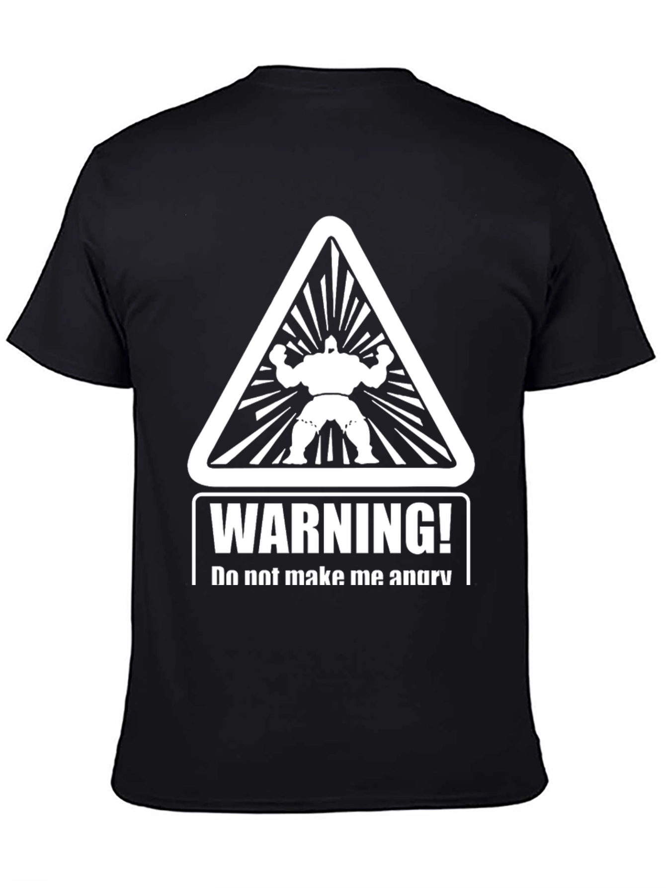 Warning Angry Man T-Shirt - Black