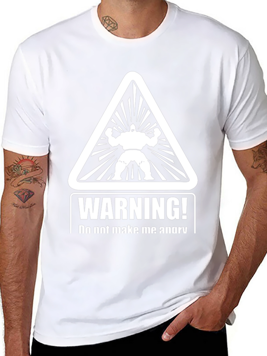 Warning Angry Man T-Shirt - Black