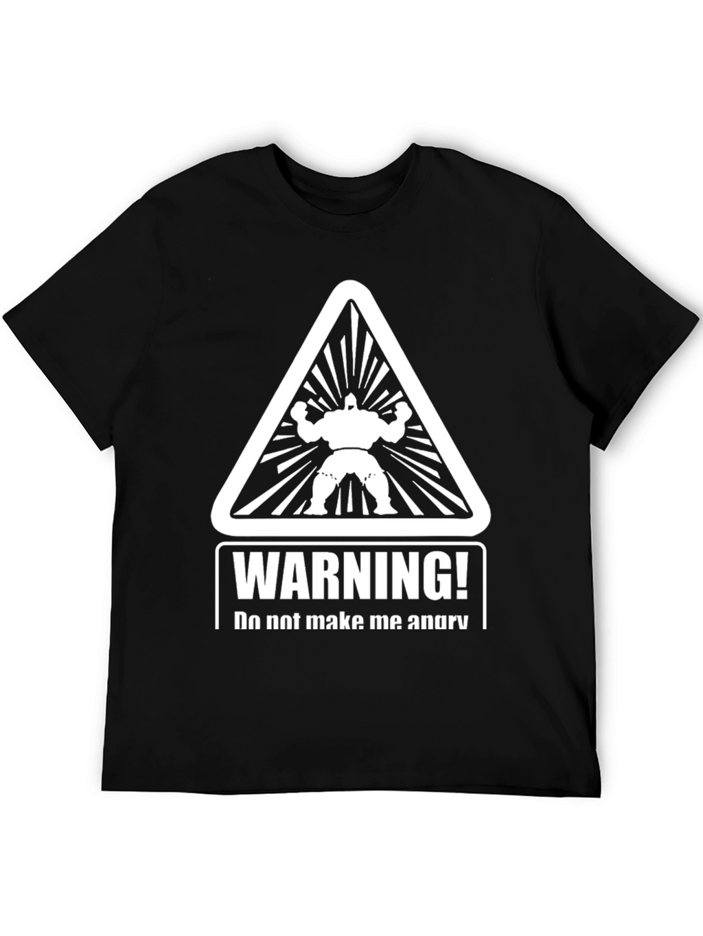 Warning Angry Man T-Shirt - Black