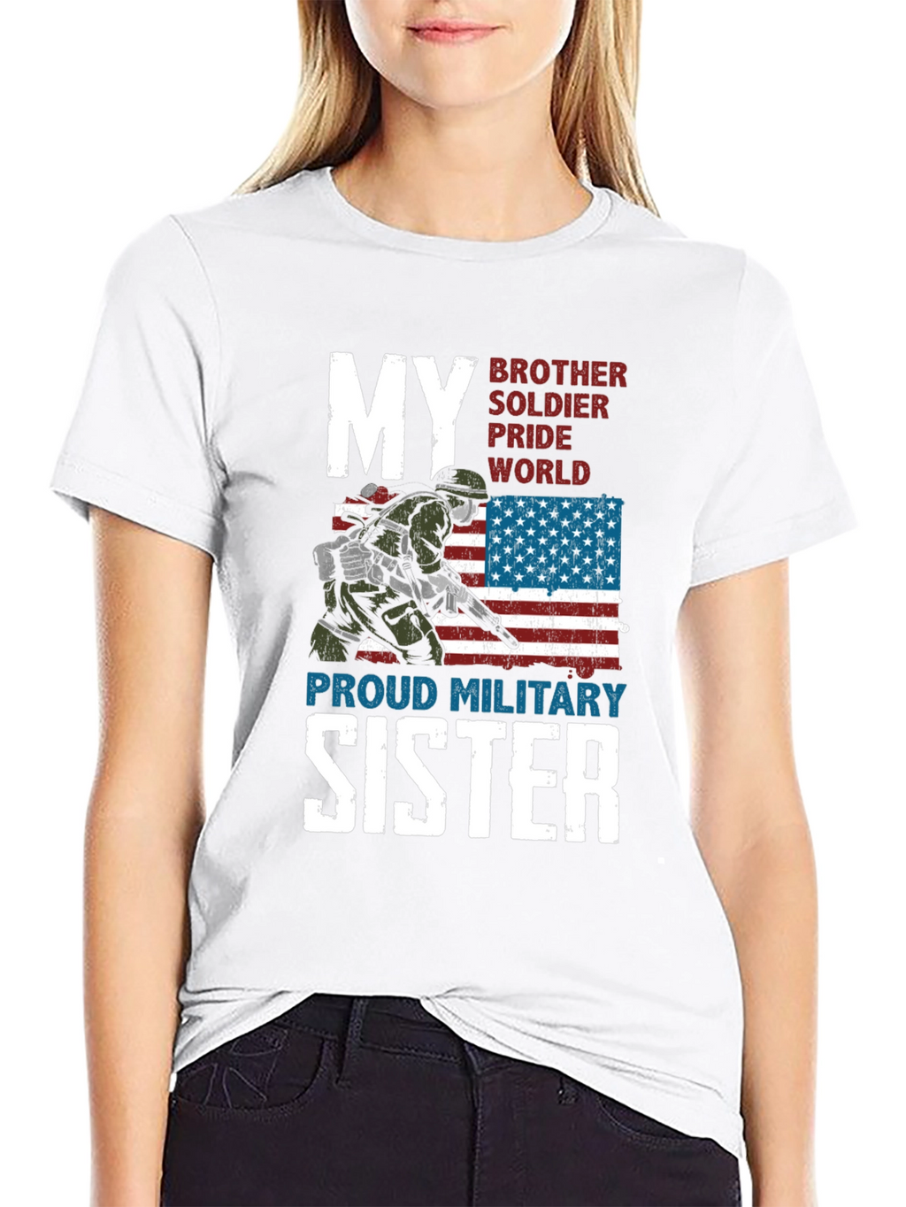 Proud Military Sister Graphic T-Shirt