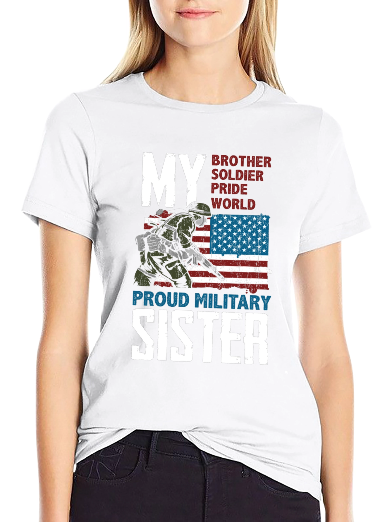 Proud Military Sister Graphic T-Shirt