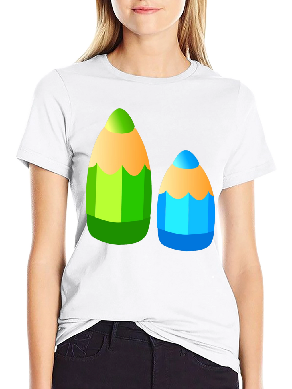 Fun Pencil Graphic Tee - Black Cotton T-Shirt