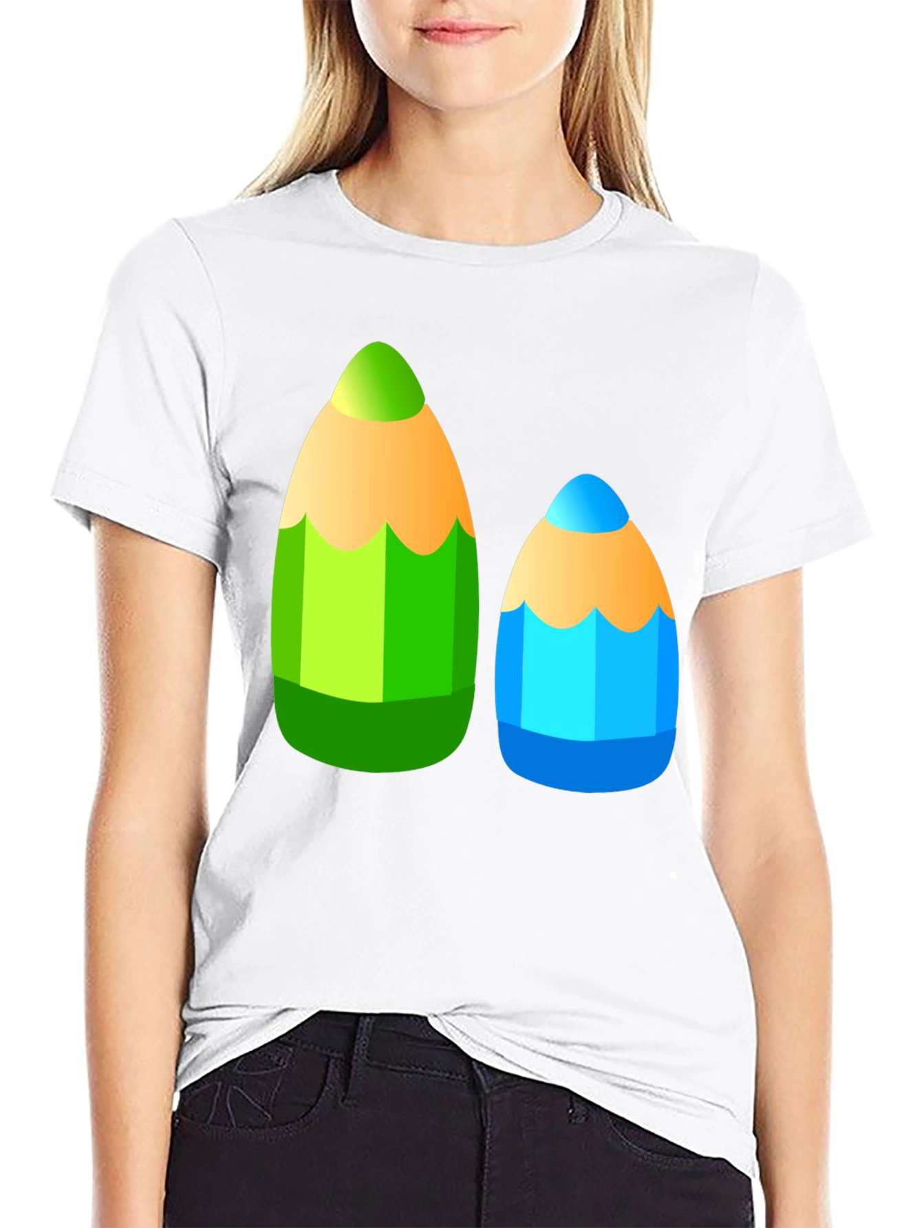 Fun Pencil Graphic Tee - Black Cotton T-Shirt