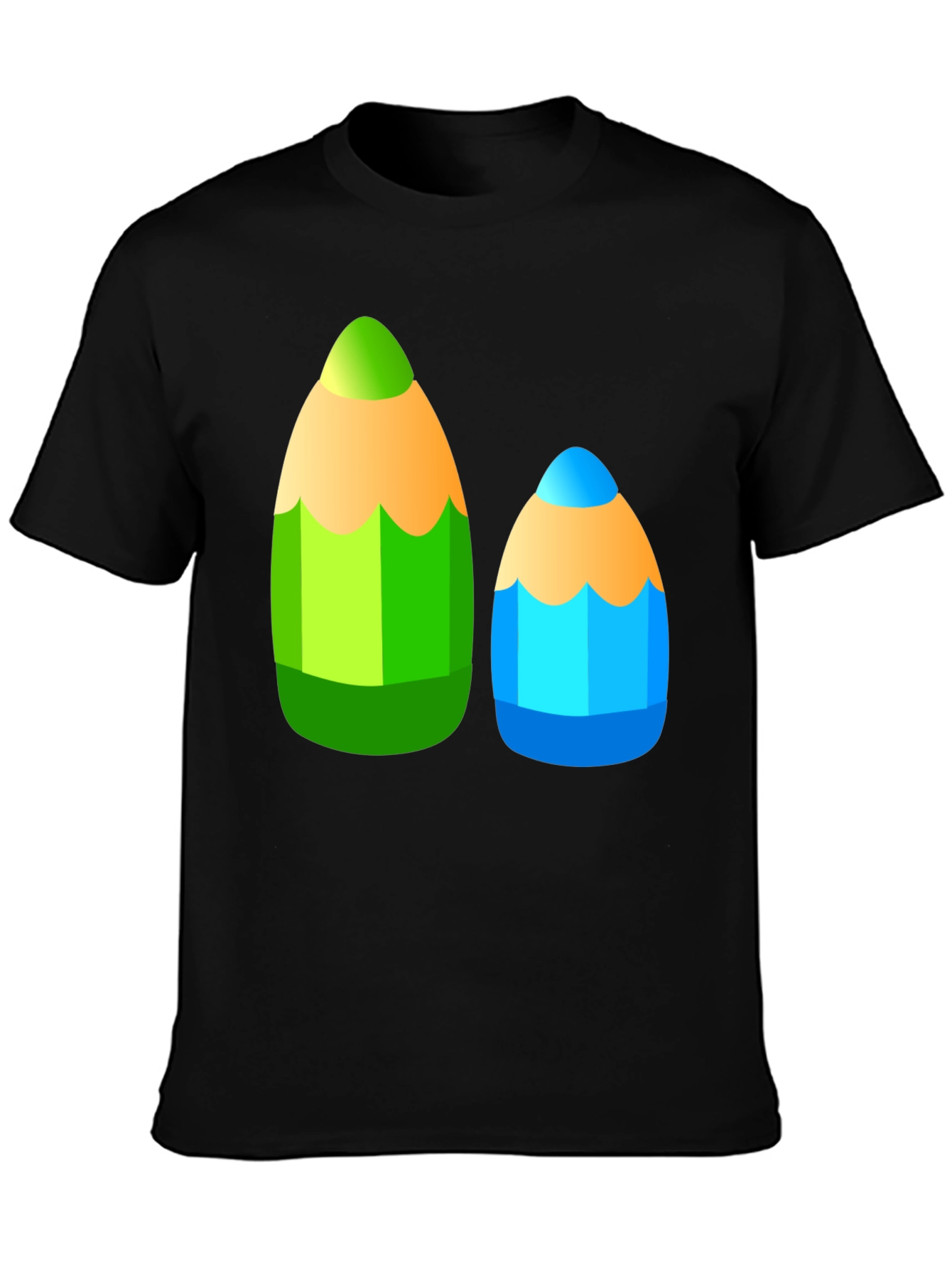 Fun Pencil Graphic Tee - Black Cotton T-Shirt