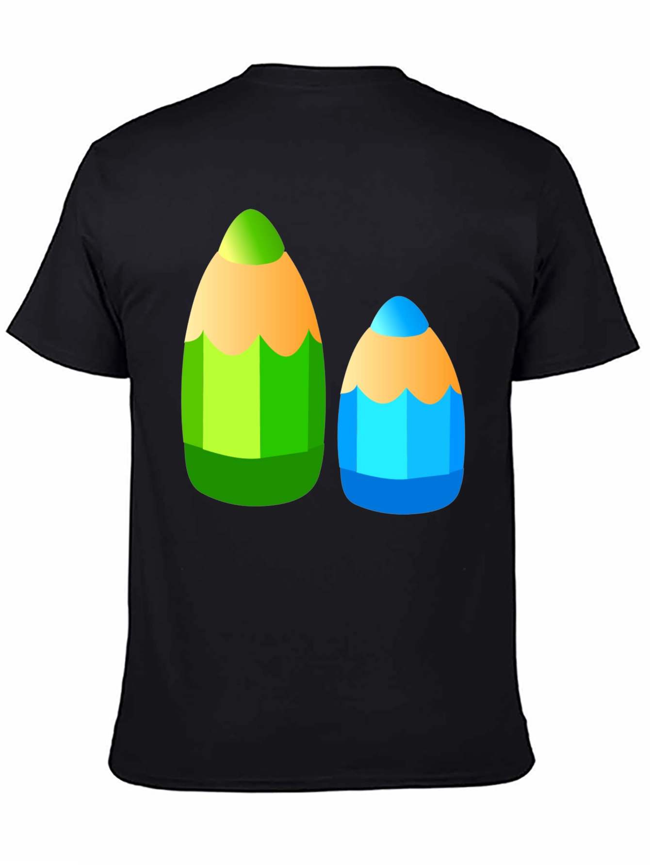 Fun Pencil Graphic Tee - Black Cotton T-Shirt