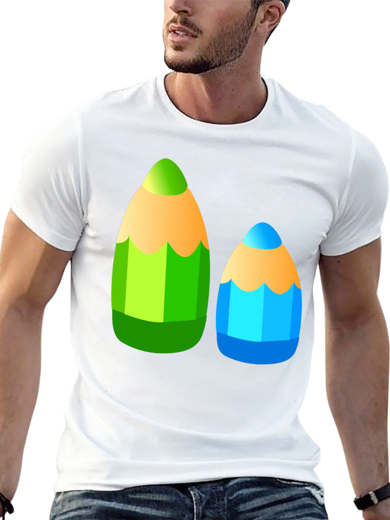 Fun Pencil Graphic Tee - Black Cotton T-Shirt