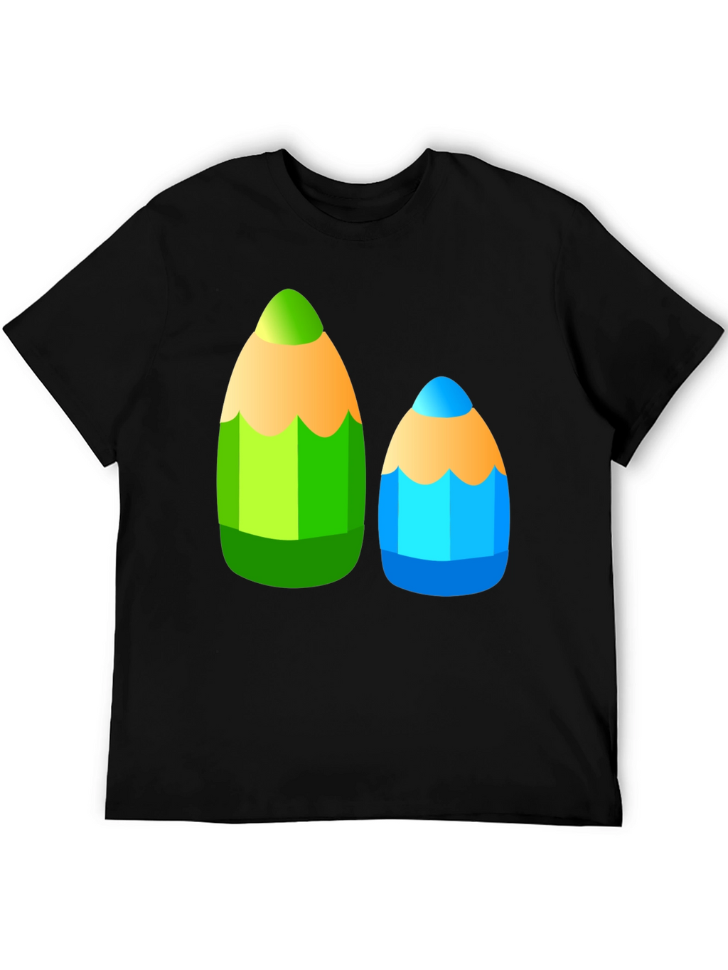 Fun Pencil Graphic Tee - Black Cotton T-Shirt