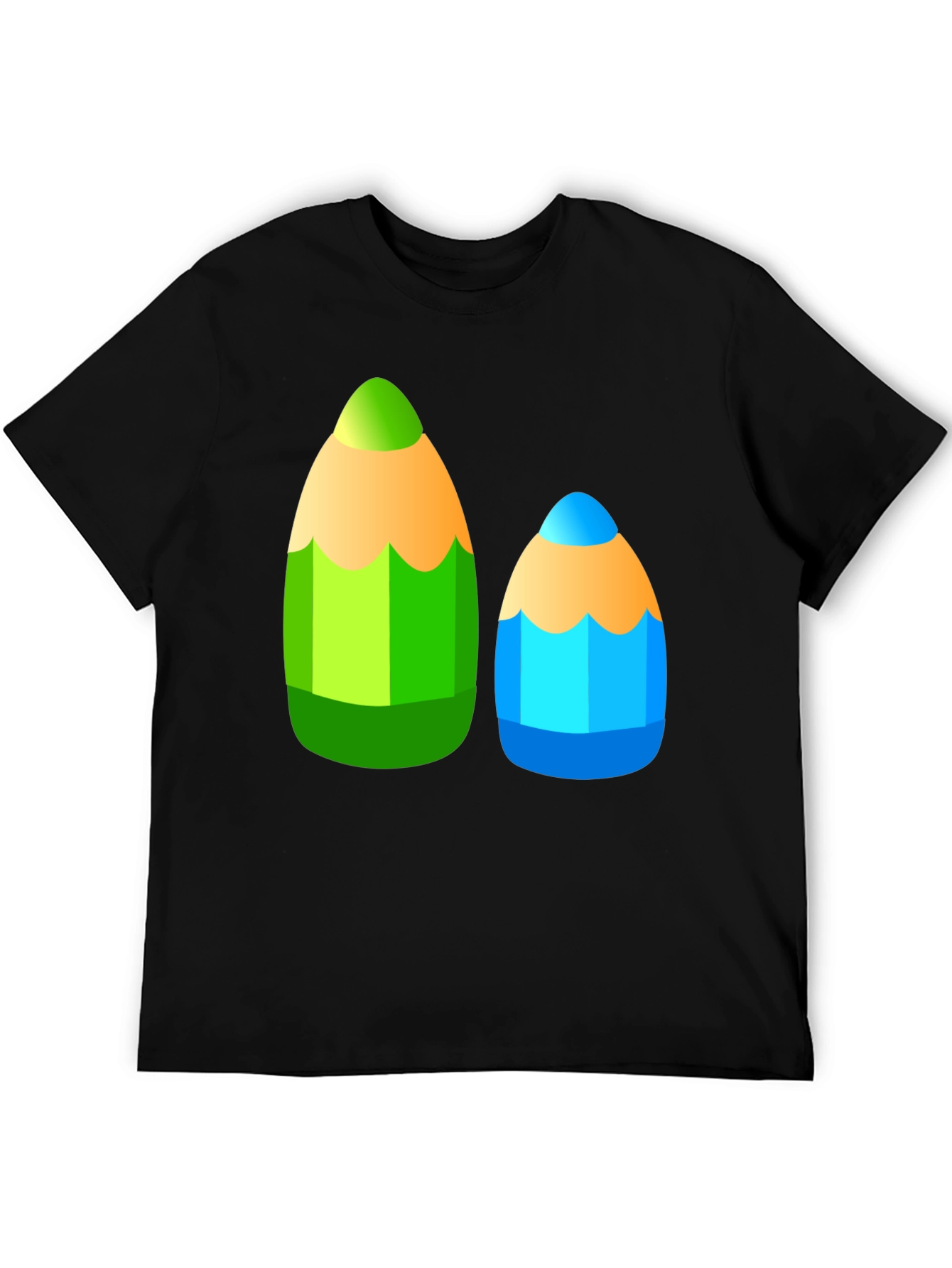 Fun Pencil Graphic Tee - Black Cotton T-Shirt