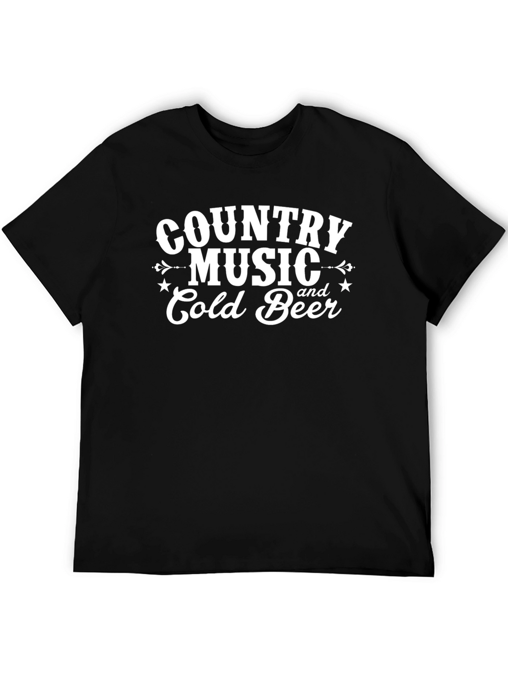 Country Music & Cold Beer Graphic Tee - Black