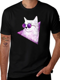 Cosmic Cat Tee - Galaxy Glasses T-Shirt
