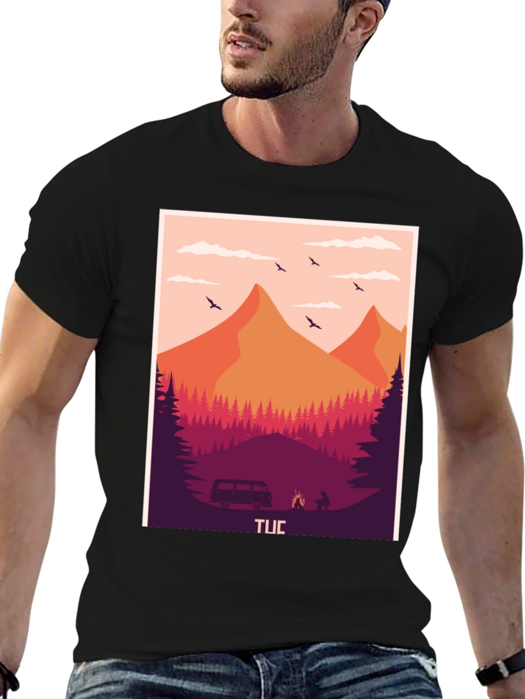 Outdoor Adventure Graphic Tee - Nature Camping Shirt