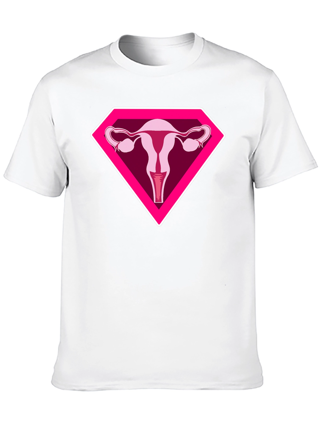 Uterus Superhero Graphic Tee - Black Cotton T-Shirt