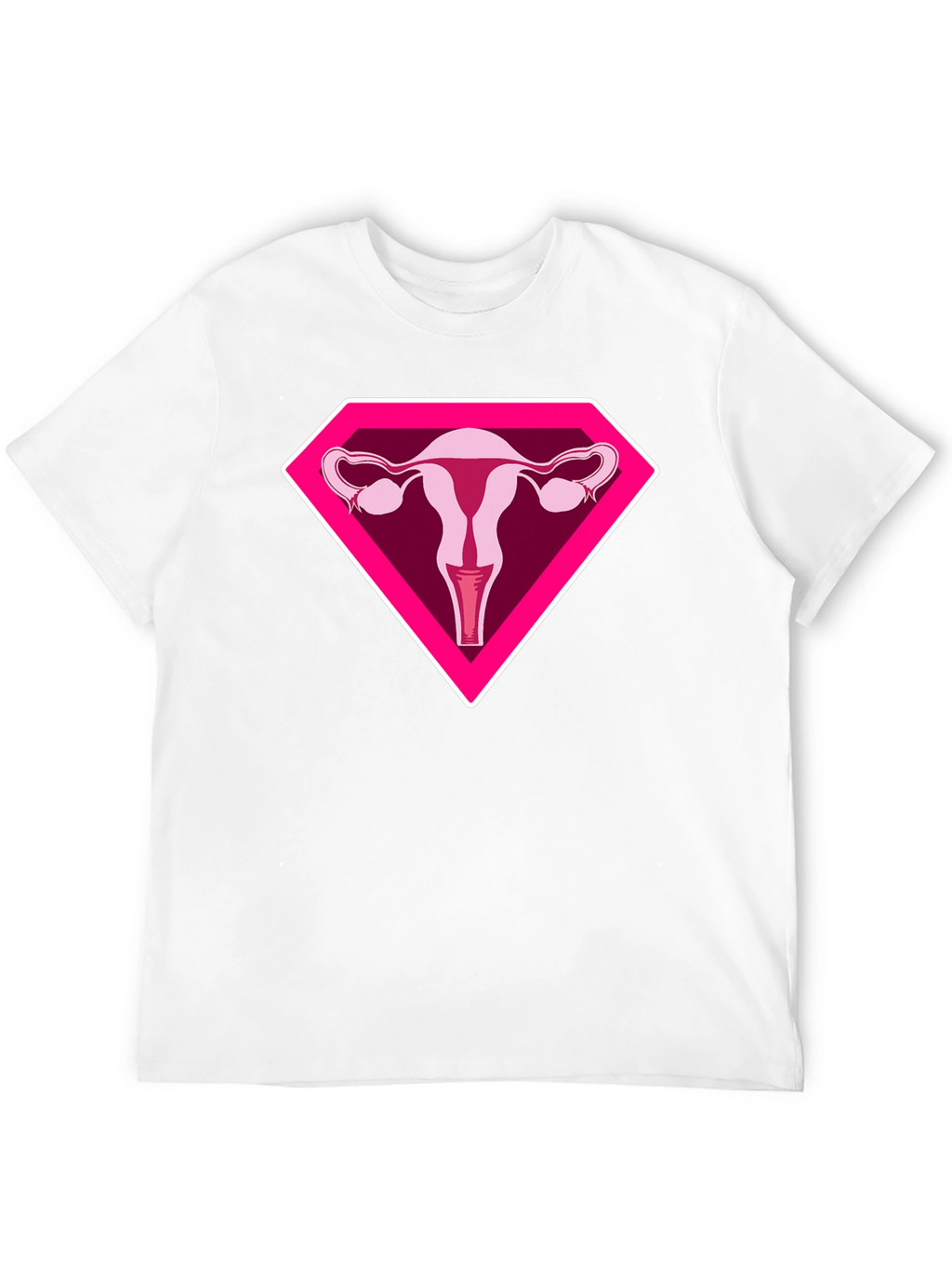 Uterus Superhero Graphic Tee - Black Cotton T-Shirt