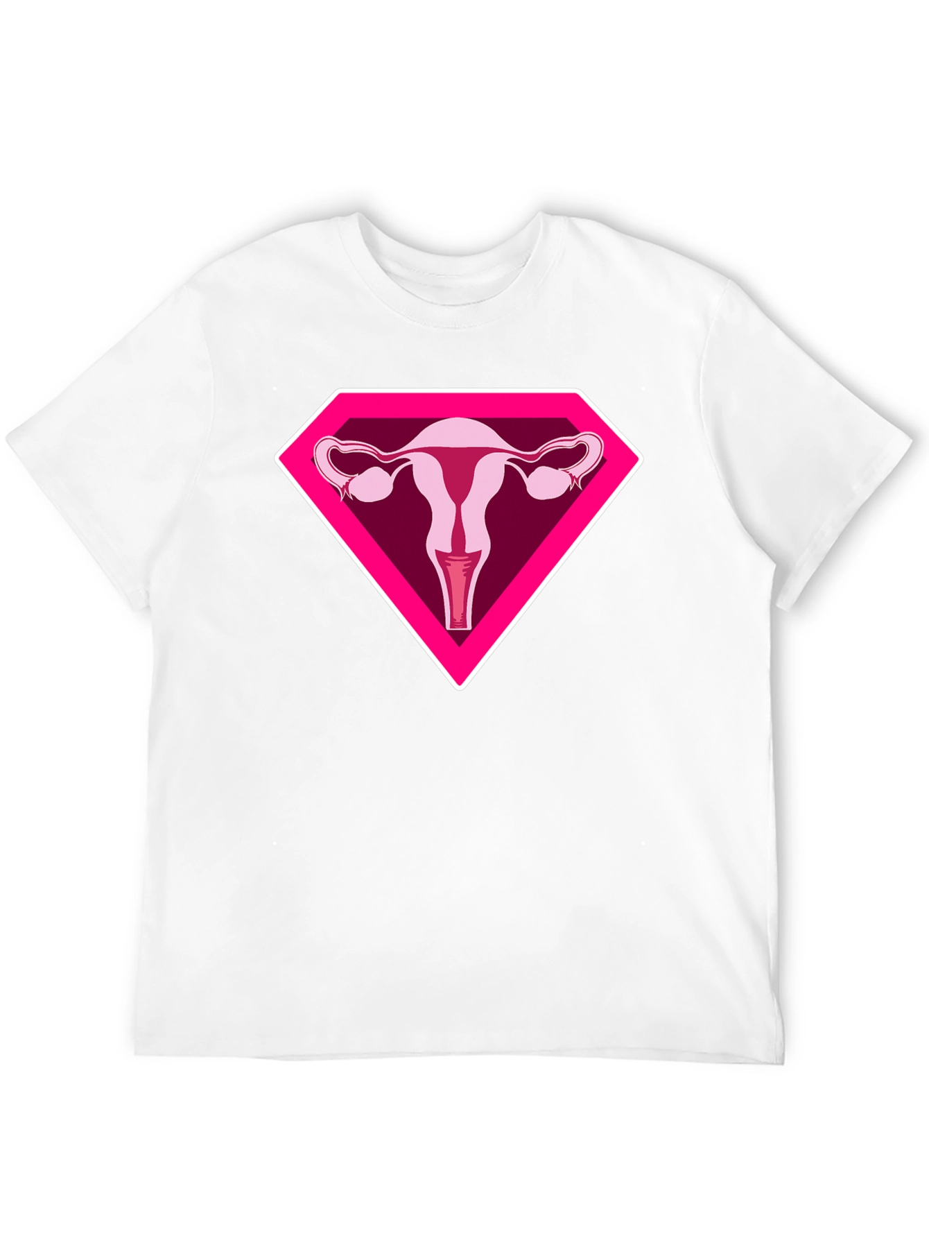 Uterus Superhero Graphic Tee - Black Cotton T-Shirt