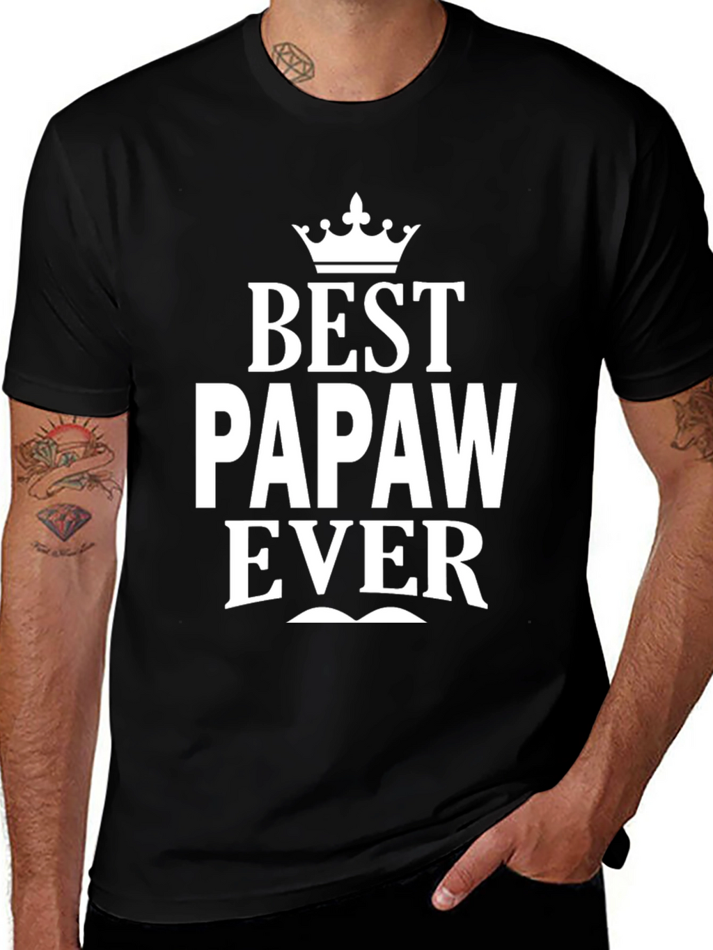 Best Papaw Ever Black Graphic T-Shirt