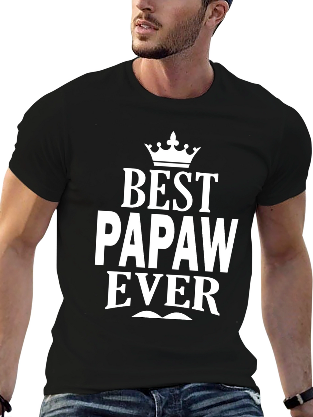 Best Papaw Ever Black Graphic T-Shirt