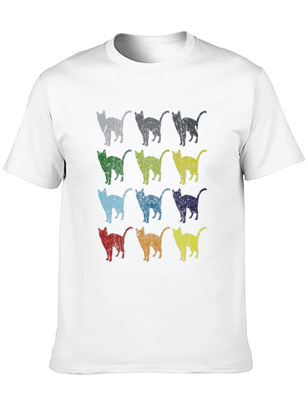 Retro Cat Pattern T-Shirt