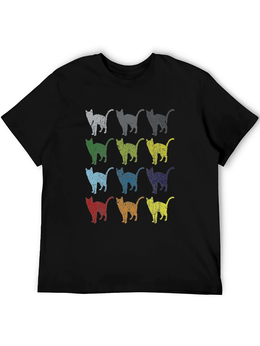 Retro Cat Pattern T-Shirt
