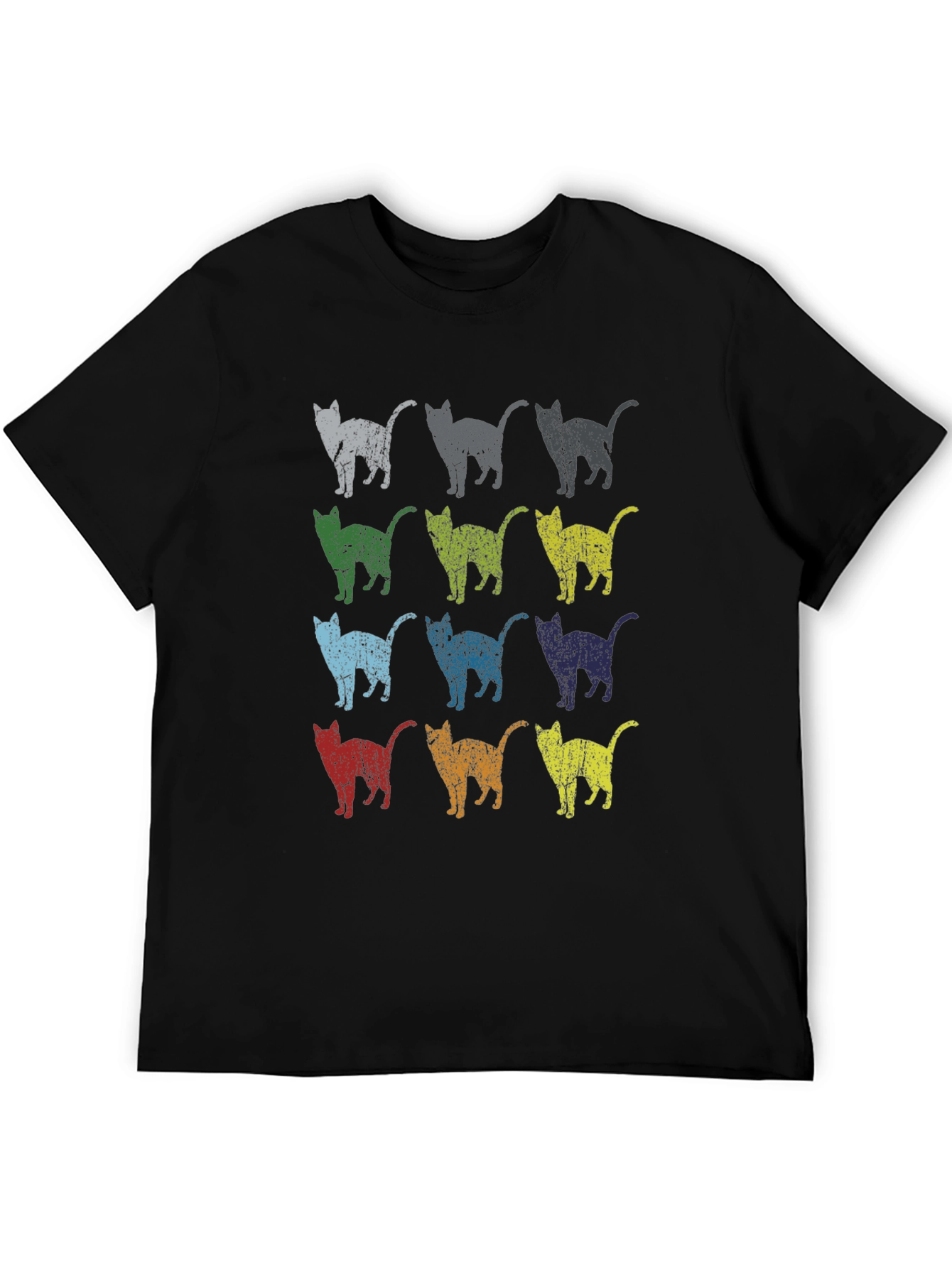 Retro Cat Pattern T-Shirt