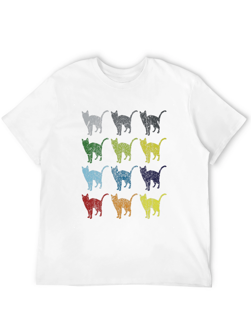 Retro Cat Pattern T-Shirt
