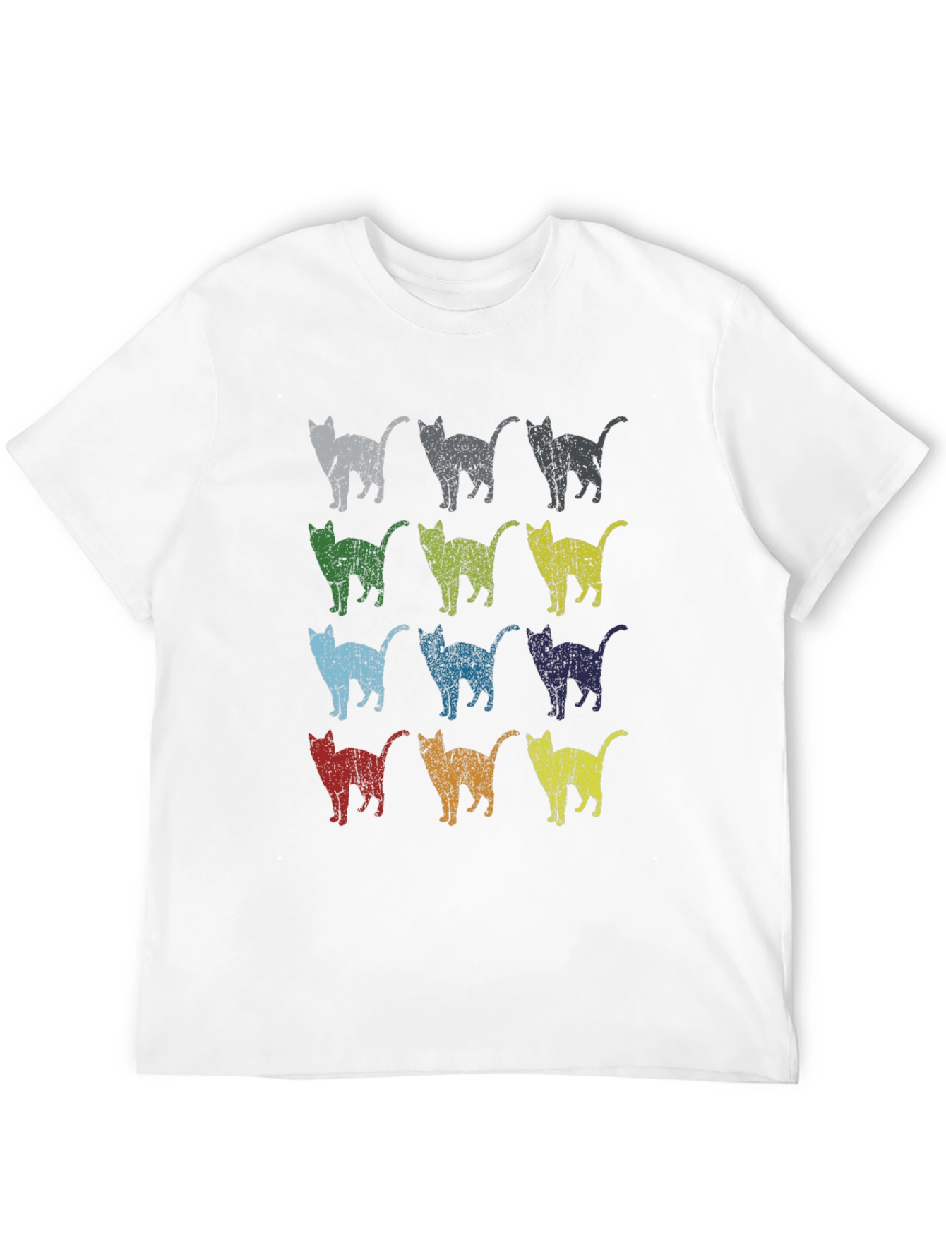 Retro Cat Pattern T-Shirt