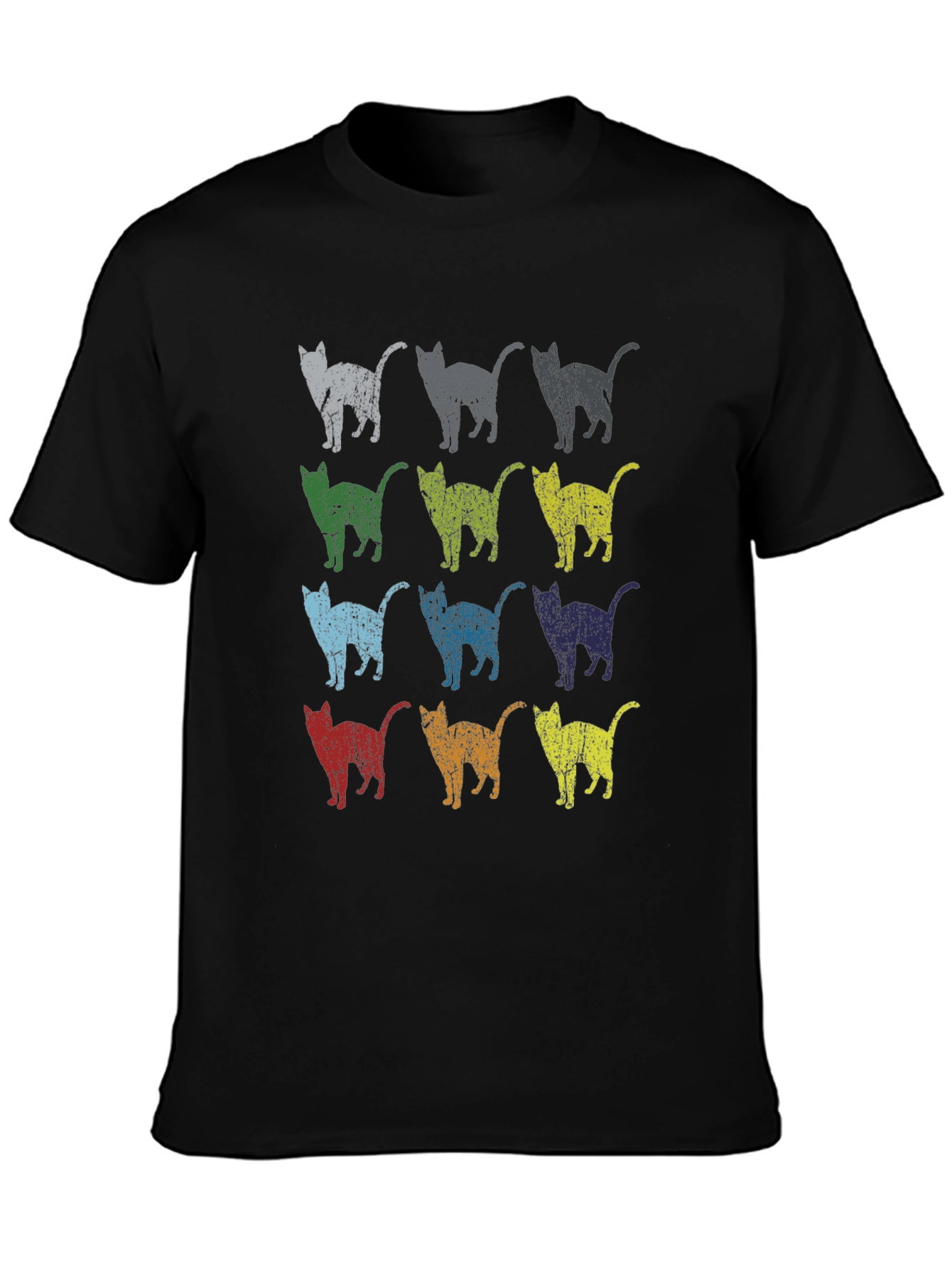 Retro Cat Pattern T-Shirt