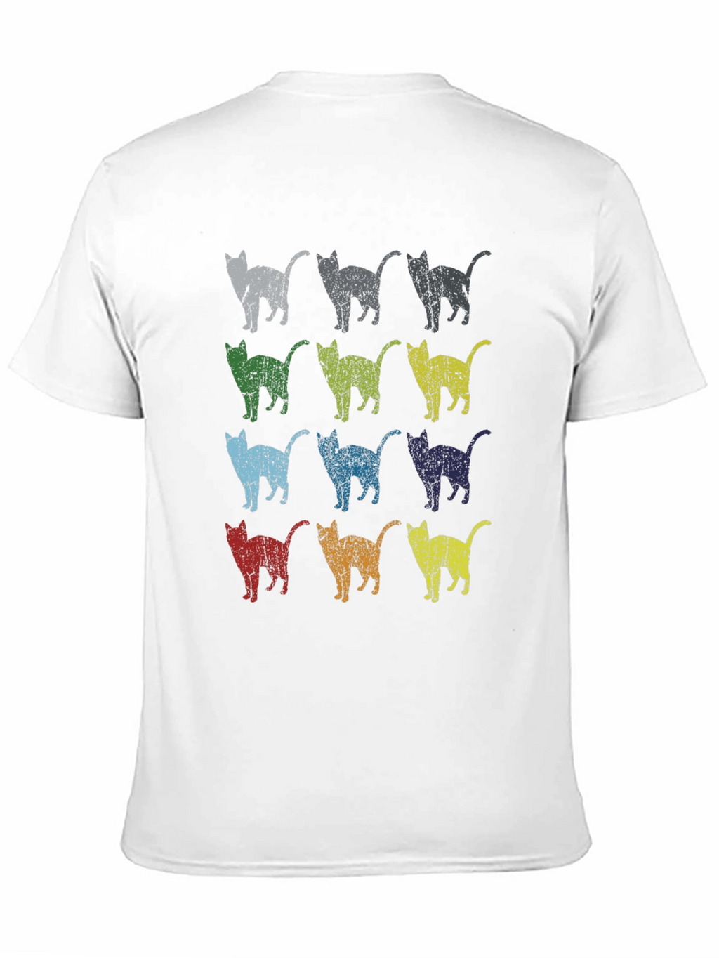 Retro Cat Pattern T-Shirt