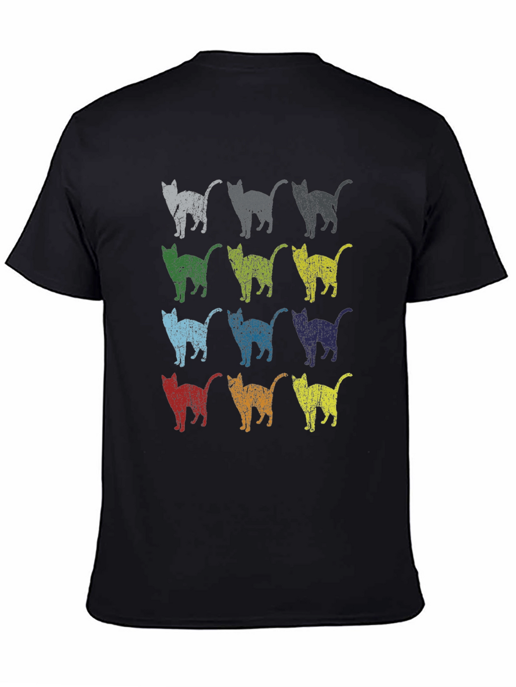 Retro Cat Pattern T-Shirt