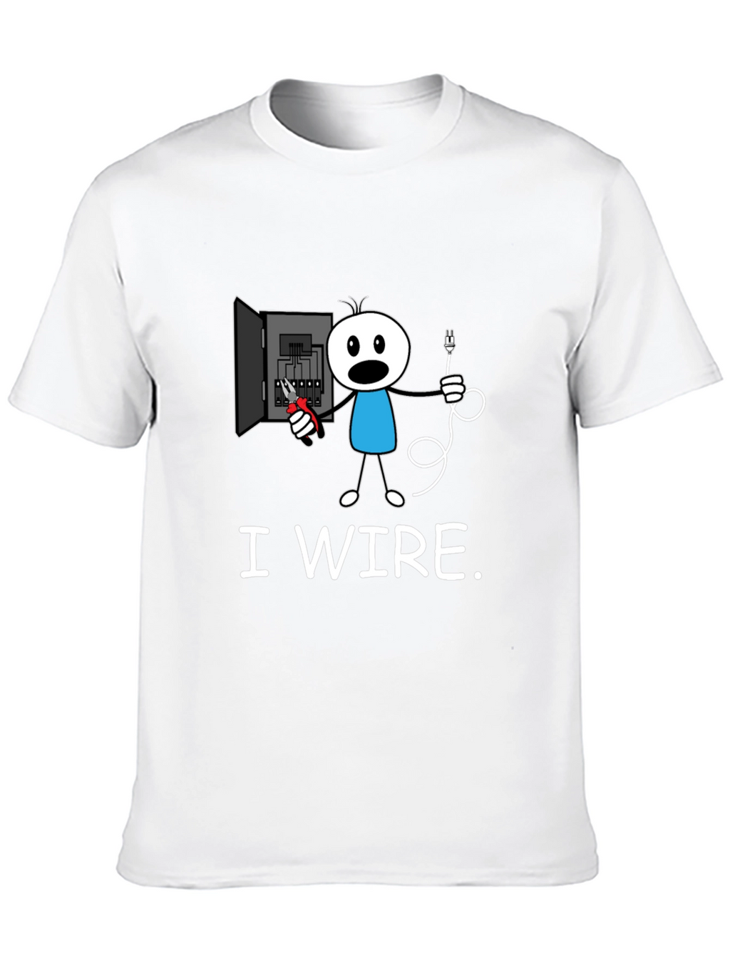 Funny I Wire. Electrician Stick Figure T-Shirt