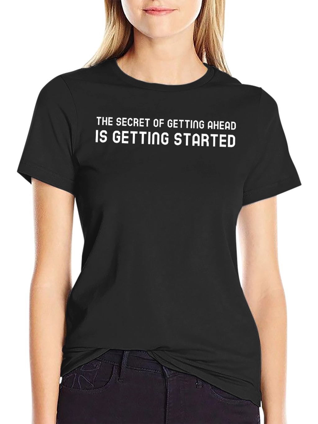 Motivational Black T-Shirt: Start Now!