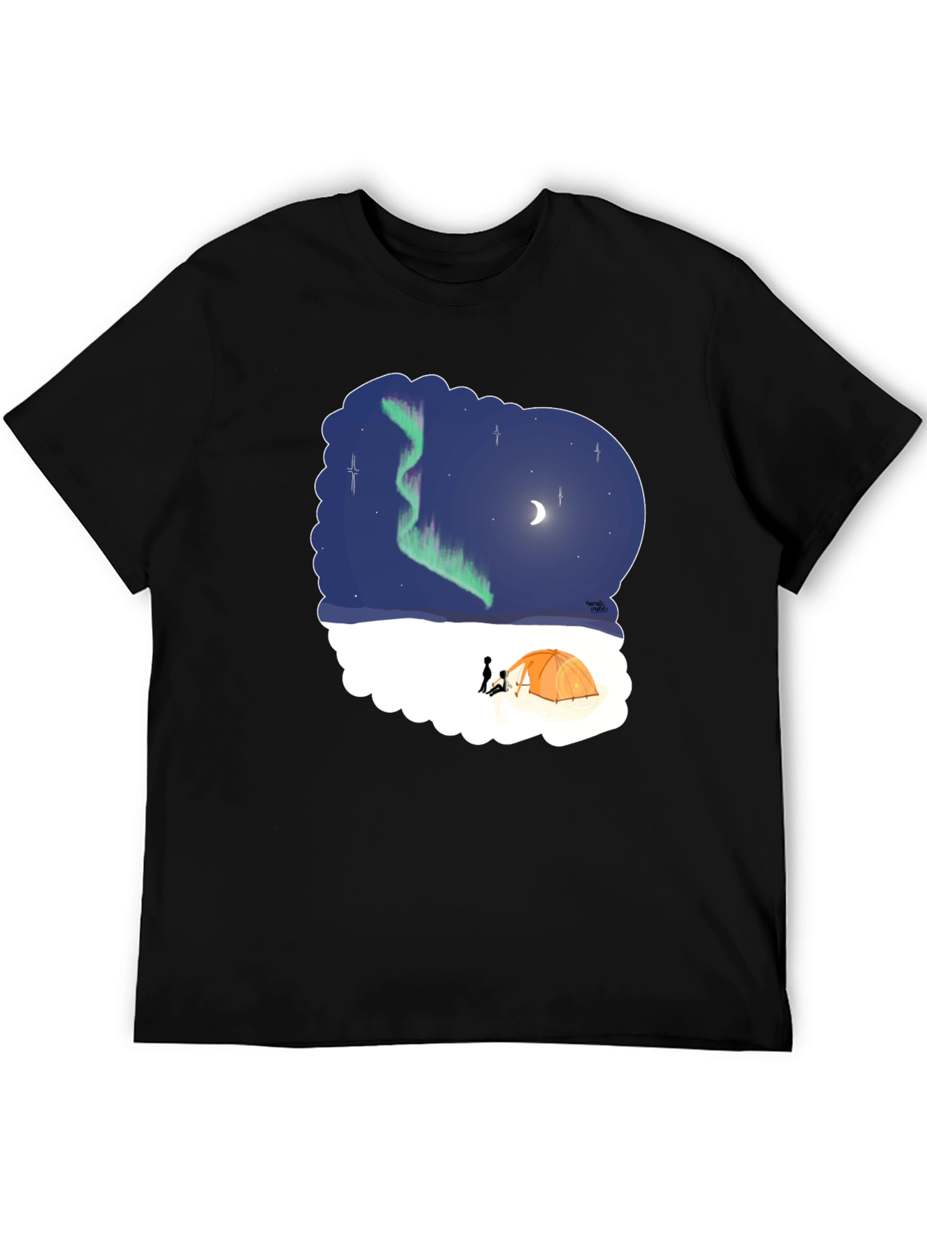 Aurora Camping Graphic Tee - Northern Lights Design