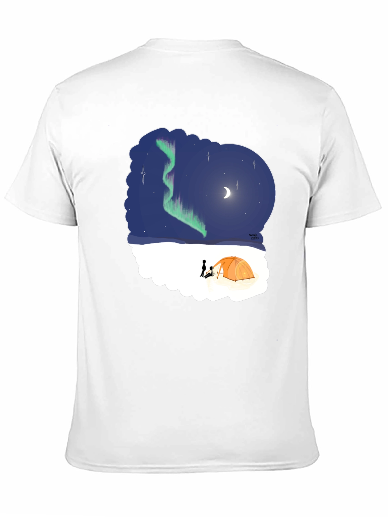 Aurora Camping Graphic Tee - Northern Lights Design