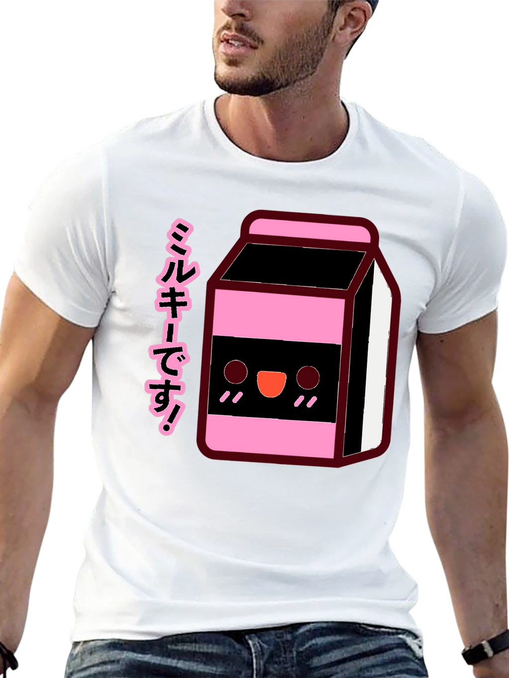Kawaii Milk Carton T-Shirt - Black Anime Style Tee