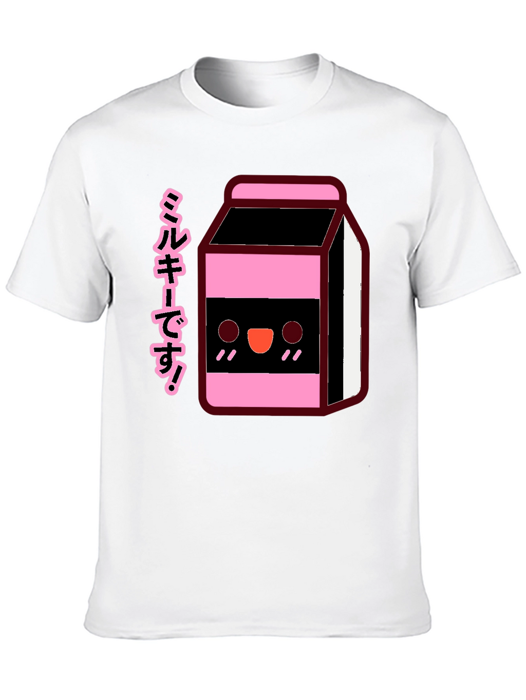 Kawaii Milk Carton T-Shirt - Black Anime Style Tee