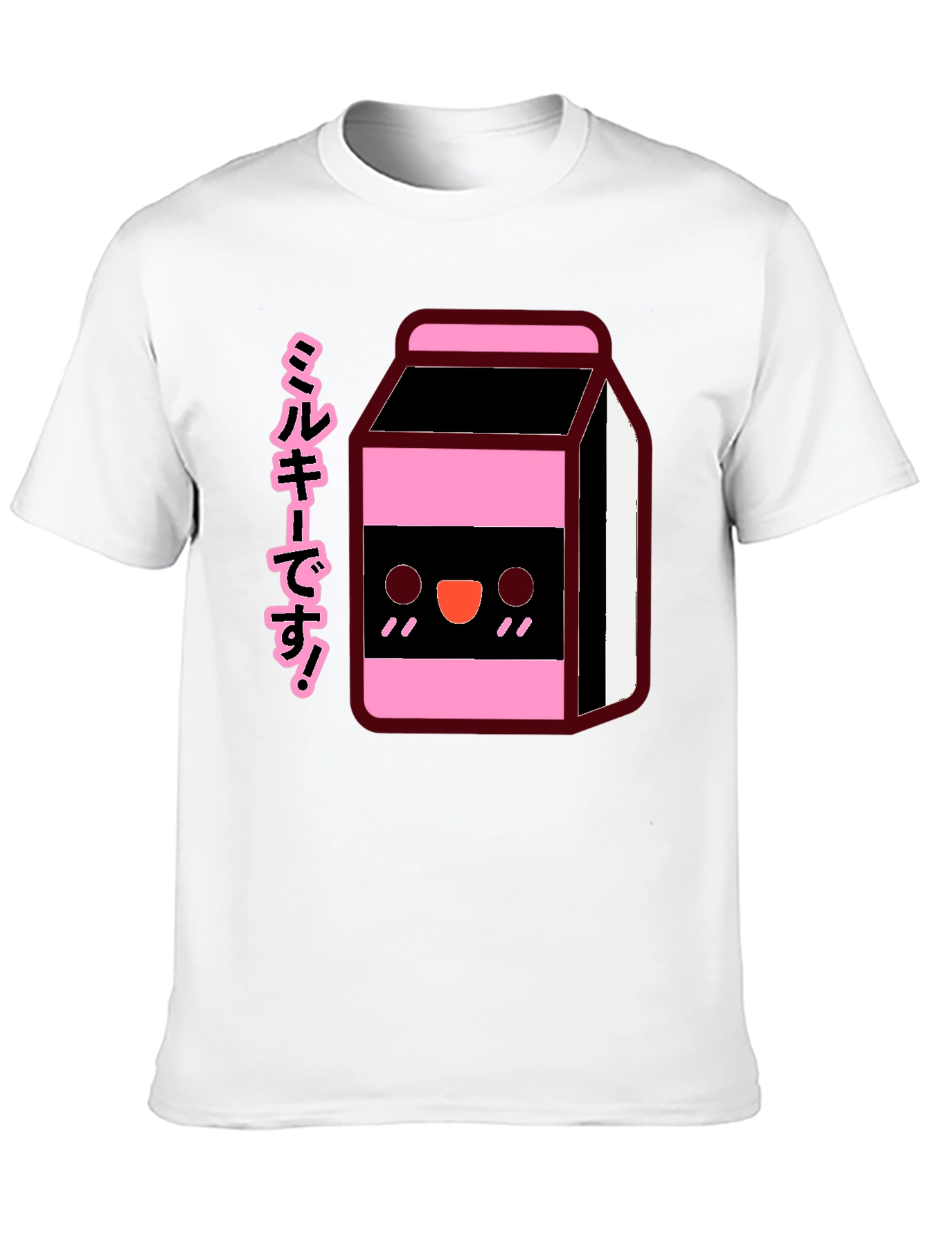 Kawaii Milk Carton T-Shirt - Black Anime Style Tee
