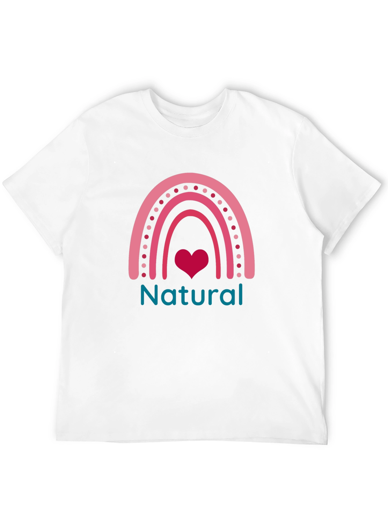 Natural Rainbow Heart Graphic Tee - Unisex