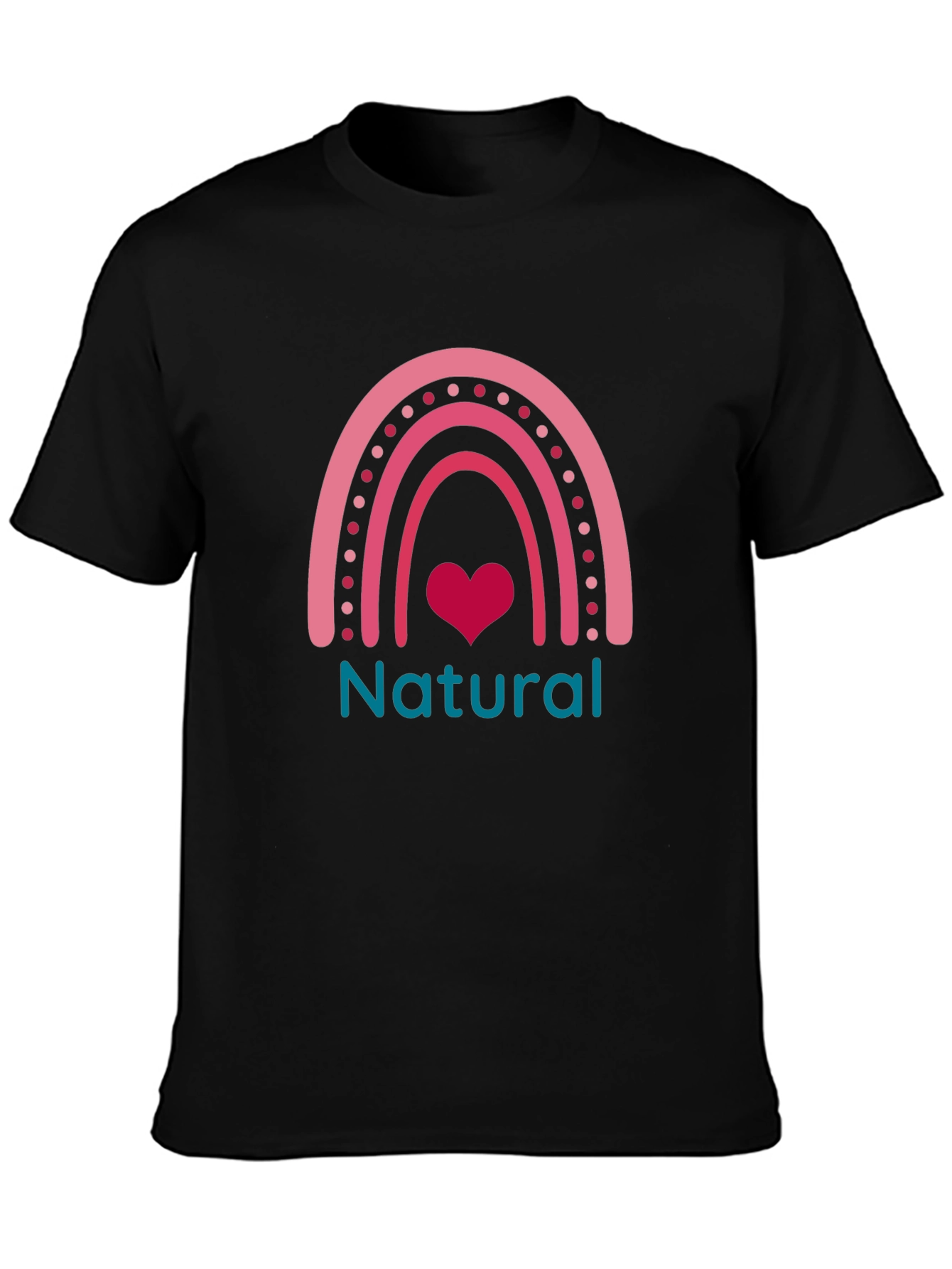 Natural Rainbow Heart Graphic Tee - Unisex