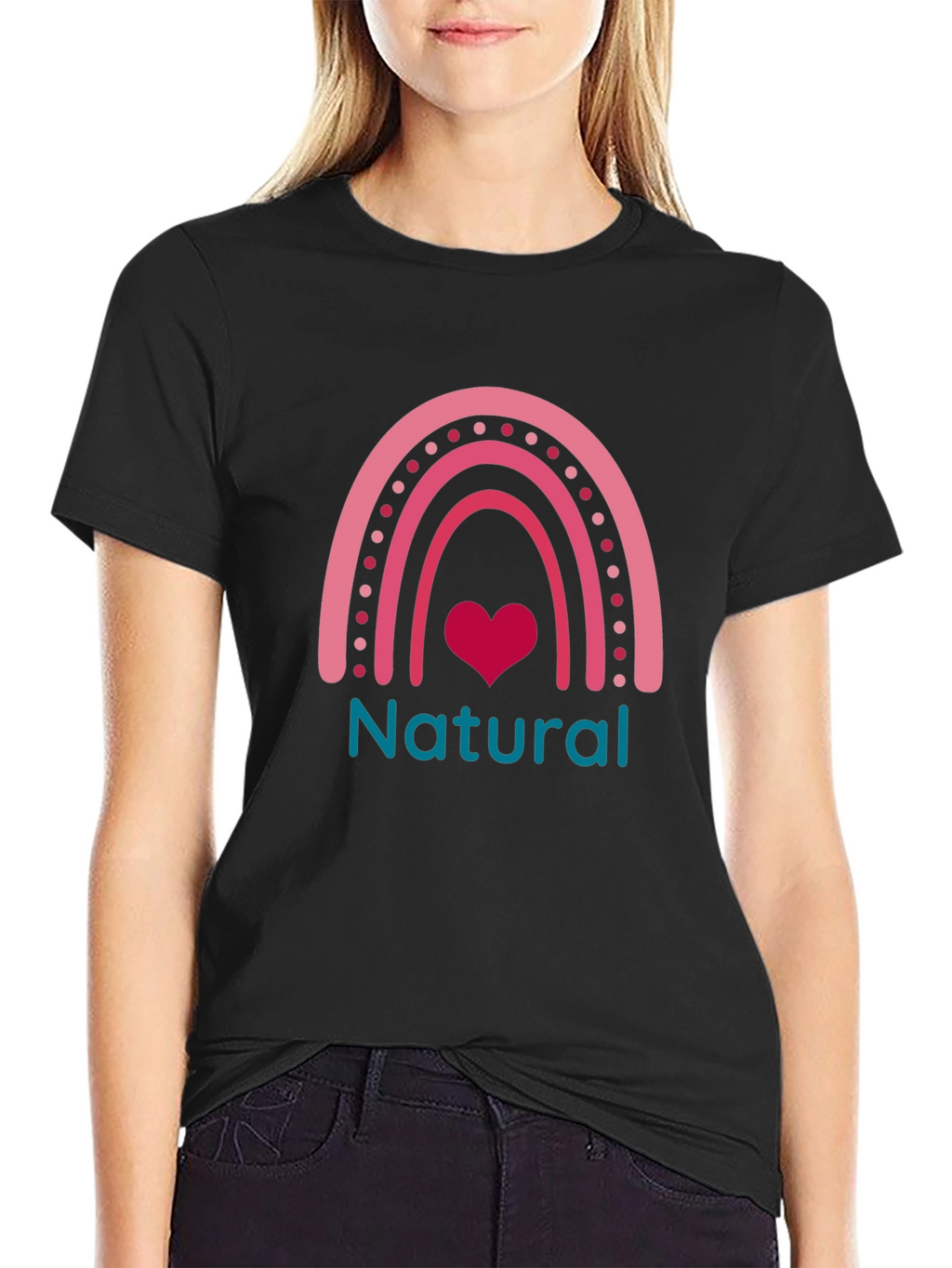 Natural Rainbow Heart Graphic Tee - Unisex