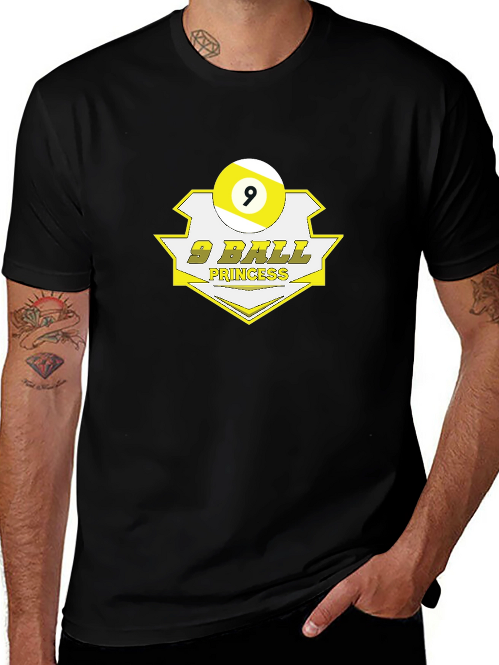 9 Ball Princess Black Graphic T-Shirt