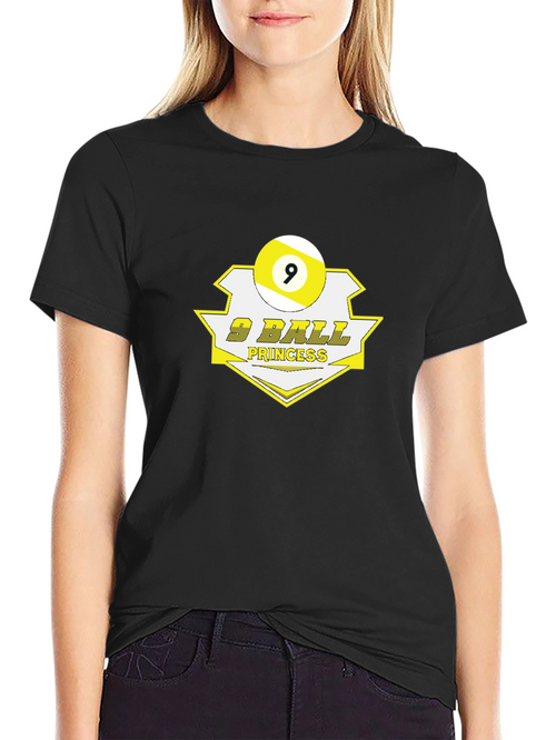 9 Ball Princess Black Graphic T-Shirt